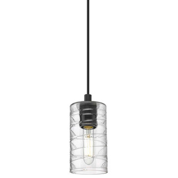 Innovations Lighting 434-1P-9-4 Crown Point Pendant Crown Point - Matte Black /