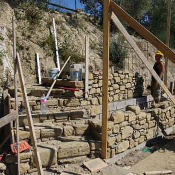 retaining stone wall