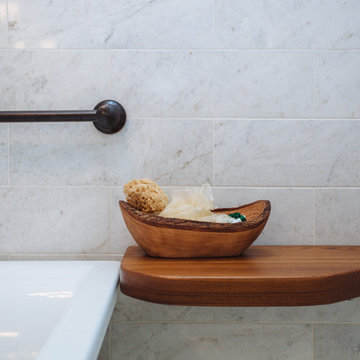 Custom teak shower / seat