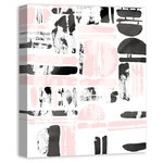 DDCG - "Pink and Black Gridlock" Canvas Wall Art, 20"x24" - This 20x24 premium gallery wrapped canvas features a cubist aesthetic and bold contrast in pink and black.  The wall art is printed on professional grade tightly woven canvas with a durable construction, finished backing, and is built ready to hang. The result is a remarkable piece of wall art that will add elegance and style to any room.