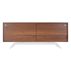 Eastvold Furniture - Elko Credenza, Walnut, White Base - Buffets And Sideboards