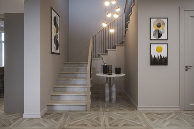 Staircase - industrial staircase idea in Miami