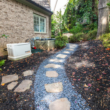 Natural Stone Stepping Pathway with Gravel Walkway