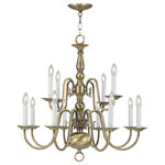 Livex Lighting - Williamsburgh Chandelier, Antique Brass and Antique Brass - Simple, yet refined, the traditional, colonial chandelier is a perennial favorite. Part of the Williamsburgh series, this handsome chandelier is a timeless beauty.