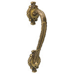 Mestre - Empire Antique Brass Door Pull Handle On Rosettes 11". One piece. - Transform your doors into timeless masterpieces with our Victorian-Style Luxury Door Pull Handles.