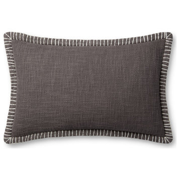 Loloi PLL0109 Grey 13'' x 21'' Cover, Down Pillow