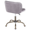 Fran Contemporary Task Chair by LumiSource, Antique Metal, Silver Velvet