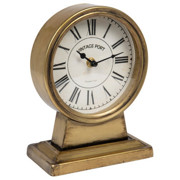 Metal Mantel Clock, Gold