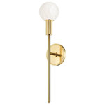 Hudson Valley Lighting - Murray Hill 1-Light Wall Sconce Aged Brass - Murray Hill is simple design, elevated. Gorgeous, thick metalwork supports smooth, stunning alabaster globe shades. Hang the 2-light sconce vertically on each side of a mirror or horizontally above it or place the 1-light sconce on each side of a mirror to take the bath to the next level. The fabulous semi-flush will add glam and glow to any ceiling in the home.