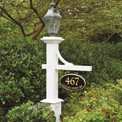 Hammond Lantern Post With Sign - Post Lights