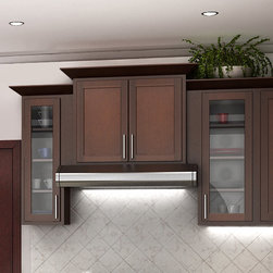 Cognac Shaker Wall Cabinets - Kitchen Cabinetry