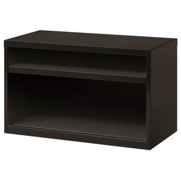Hirsh 36-in Wide Low Metal Credenza with Open Shelves in Black