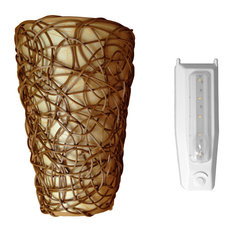 its exciting lighting its exciting lighting white shade with black wicker led wall sconce - Rustic Candle Wall Sconces its exciting lighting its exciting lighting white shade with black wicker led wall sconce - Rustic Candle Wall Sconces