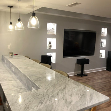 Glen Mills Finished Basement: Bar, Bath, Exercise, Built In’s and TV Area