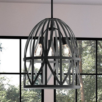 Luxury Farmhouse Chandelier, Black Oak