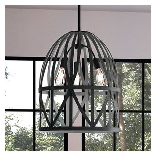Luxury Farmhouse Chandelier, Black Oak - Industrial - Chandeliers - by ...
