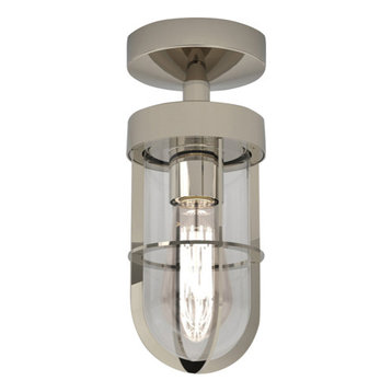 Cabin Semi Flush Ceiling Light, Polished Nickel