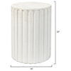 Flutted Cement Side Table, White