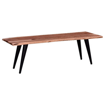 Primo International Palmerston Modern Wood and Metal Dining Bench in Brown
