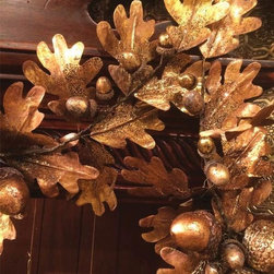 Gilded Oak Bough - Artificial Flowers Plants And Trees
