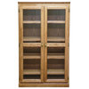 Traditional Bookcase With Glass Doors, Chestnut Oak