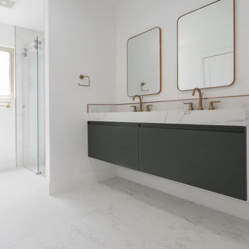 modern white bathroom remodel