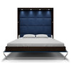 Murphy bed With Mattress 70.9x78.7 ", Wenge/Dark Blue