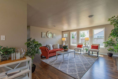 Example of a transitional family room design in Other