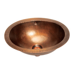 Belle Foret Model BFC11 WC Small Oval Lavatory  Undermount Copper Sink - Bathroom Sinks