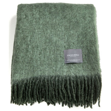 Moss and Green Milange Mohair Throw