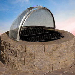 Pre-Packaged ledgestone round barbeque & fire pit Kit - Fire Pits