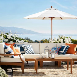 HAMPSTEAD TEAK SECTIONAL SET - HONEY - Outdoor Sofas