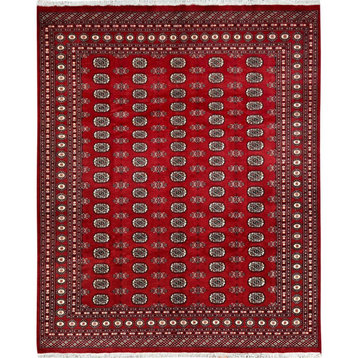 Red Princess Bokara 100% Wool Hand Knotted Oriental Rug, 8'4"x10'