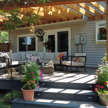 Cozy Cedar Pergola With Maintenance Free Composite Decking