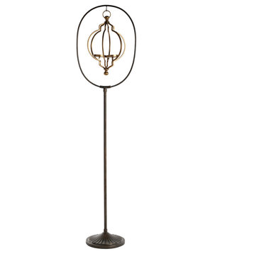 Black Metal Eclectic Candle Holder Lantern, 60x15x12