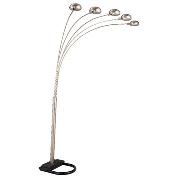 Catania Modern / Contemporary Metal Floor Lamp with Curvy Dome Shades in Chrome