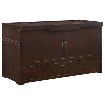Night & Day Furniture Murphy Cube Cabinet Bed Queen, Chocolate