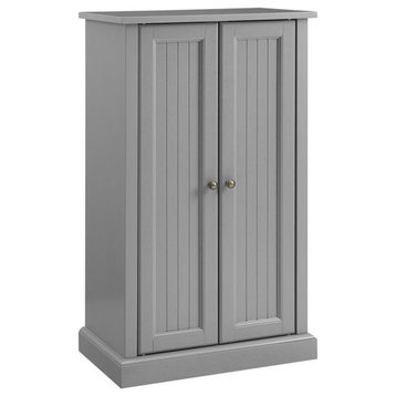 Pemberly Row Wood Accent Cabinet with Cabinet Doors in Distressed Gray