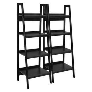 2 Pack Bookcase, Ladder Design With 4 Open Shelves, Great for