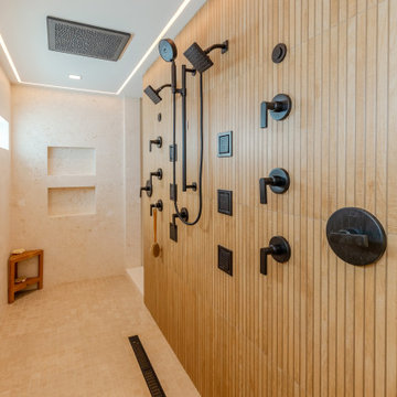 Luxury Walk‑In Shower with Rainfall Heads