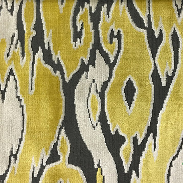 Harrow Abstract Cut Velvet Upholstery Fabric, Sunny