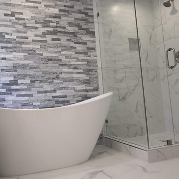 White Bathroom Remodel Sherman oaks ca