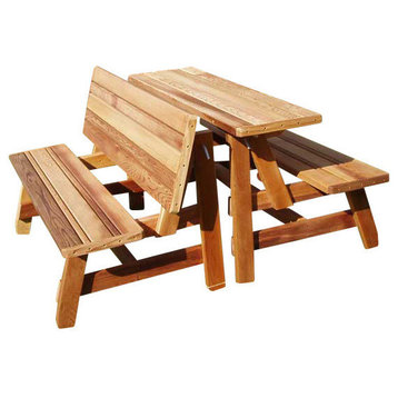 Convertible Table and Bench Set, Cedar Tone