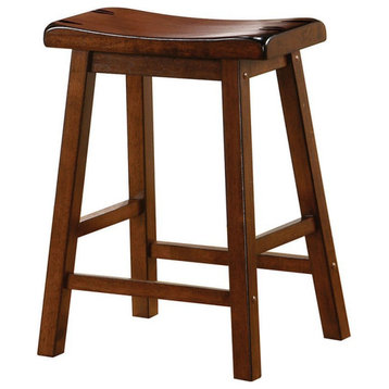 Pemberly Row 24" Backless Wooden Counter Stool in Chestnut