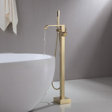 $339.99 Dree Modern Floor Mounted Tub Filler Brass Single Handle Freestanding Ba