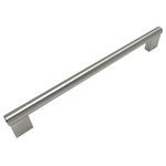 Door Corner - Modern Satin Nickel Cabinet Bar Pull, 8-7/8" Hole-Centers - Color/Finish: Satin Nickel