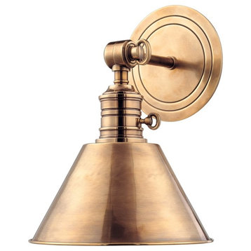 Hudson Valley Garden City 1-Light Wall Sconce in Aged Brass - 8321-AGB