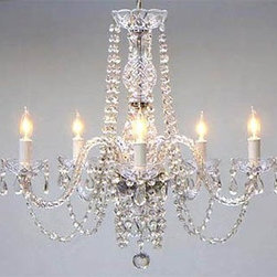 New! AUTHENTIC ALL CRYSTAL CHANDELIERS H25&Prime; X W24&Prime; - Chandeliers