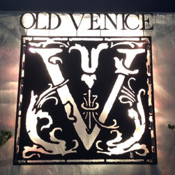 Outdoor Rustic Sign with lighting - Outdoor Wall Art