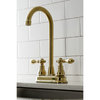 KB497ACLSB American Classic Two-Handle High-Arc Bar Faucet, Brushed Brass